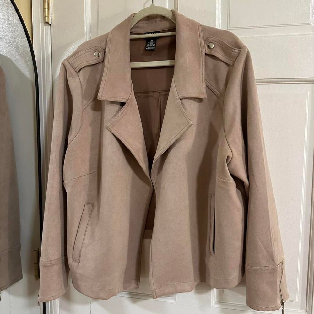 SOHO Apparel Ltd. Women’s Faux Suede Moto Jacket plus 3X